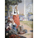 РЕПРОДУКЦИИ НА КАРТИНИ Група селянки на пазар в Силистра (1913) 